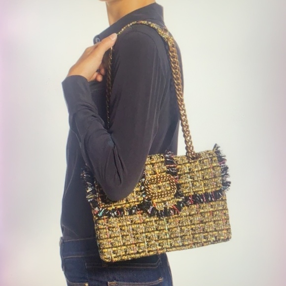 Kurt Geiger London Kensington Mayfair Tweed Shoulder Bag - Picture 3 of 11